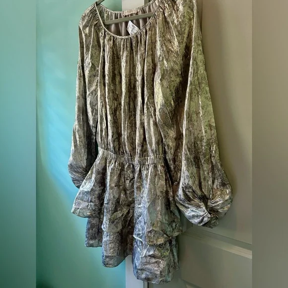 Ramy Brook / Metallic Miami Long Sleeve Dress (Size Small - Missing Belt) - Picture 5 of 12